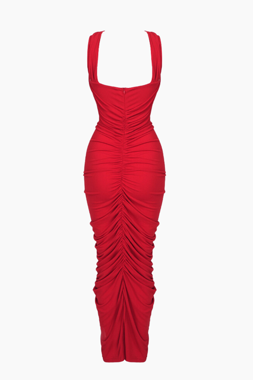 Back of red midi dress | Era Collection
