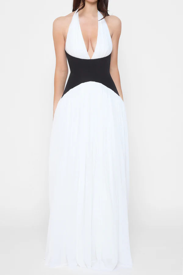 Sienna Halter Neck White Dress