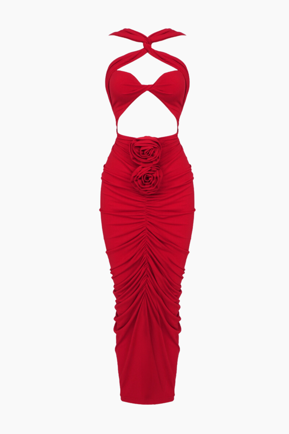 Lotus Red Midi Dress