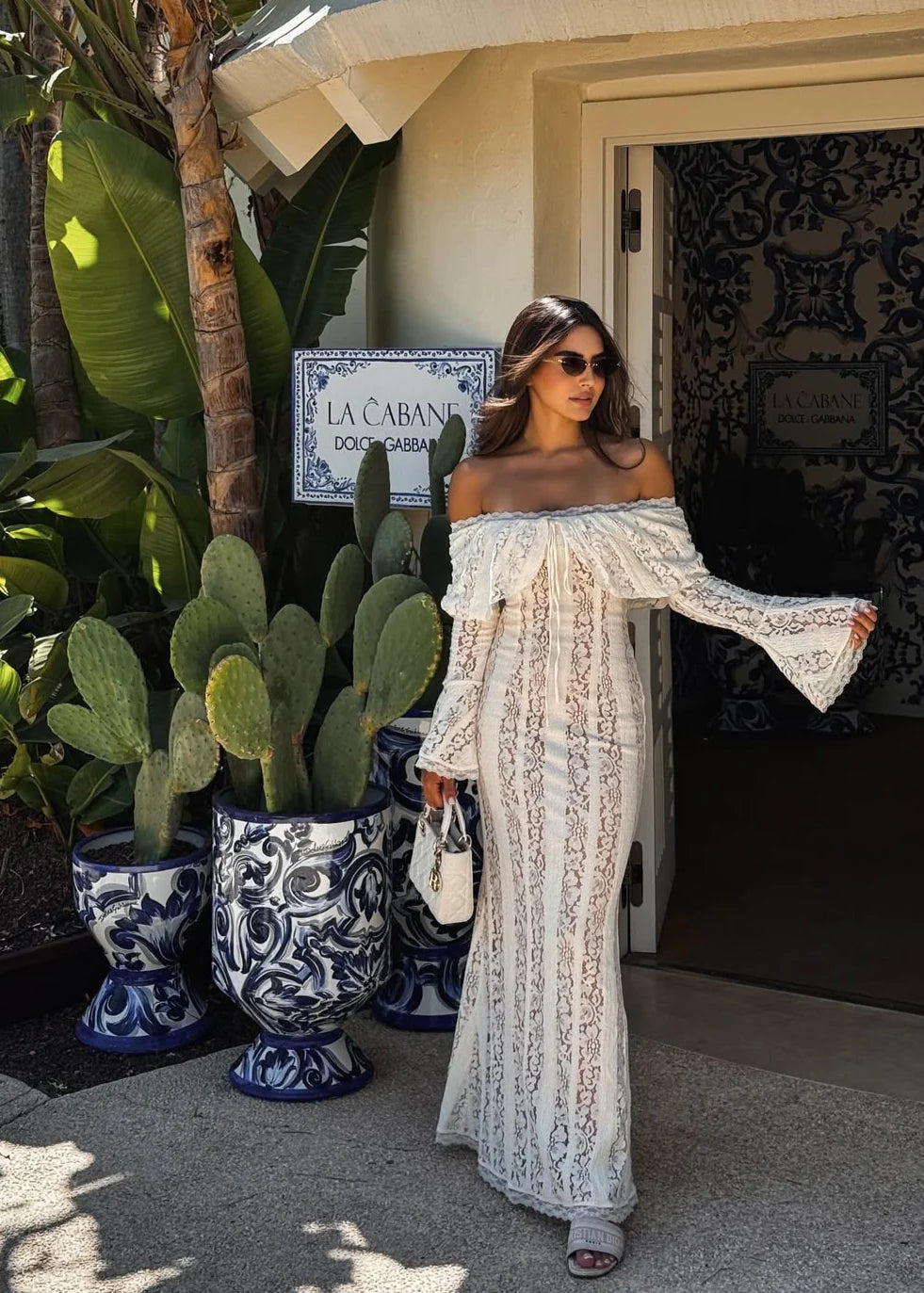 white lace maxi dress